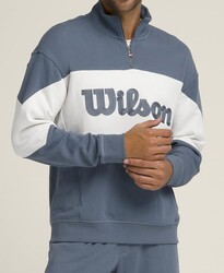 Wilson M Parkside Half-Zip Erkek Sweatshirt - Slate Blue S WM00359511BUQS - Thumbnail