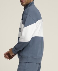 Wilson M Parkside Half-Zip Erkek Sweatshirt - Slate Blue XL WM00359511BUQXL - Thumbnail