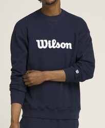 Wilson - Wilson Erkek M Teams Script Crewneck Classic Sweatshirt NAVY S WM00470511DBCS