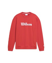 Wilson - Wilson Erkek M Teams Script Crewneck İnfrared Sweatshirt RED S WM00470511RDBS