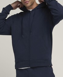 Wilson Fermuarlı Kapüşonlu Sweatshirt M Unisex Team Zip Hoodie Classic Navy M WM00291411DBCM - Thumbnail