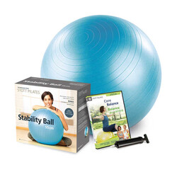 Stott Pilates - Merrithew Health & Fitness Stability Ball Plus Power Pack - 55cm (Blue - English/French) (DV-82306)