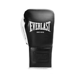 Everlast Powerlock Pro OG Bağcıklı (kick) Boks Eldiveni – Siyah/Beyaz (12OZ) - Thumbnail