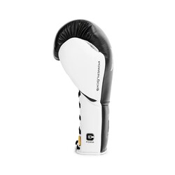Everlast Powerlock Pro OG Bağcıklı (kick) Boks Eldiveni – Siyah/Beyaz (12OZ) - Thumbnail