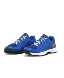 Wilson Çocuk Tenis Ayakkabısı Rush Pro L Junior Deja Vu Blue/Orange Tiger/White US 1 EUR 32 WRS337570U010 - Thumbnail
