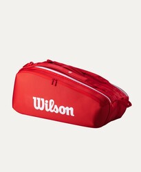 Wilson Tenis Çantası Super Tour Wilson Red 9PK 2025 Red WR8036701001 - Thumbnail