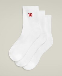 Wilson - Wilson Unisex Spor Çorap 3'lü Paket Quarter Top Bright White M WU00083511ZABM