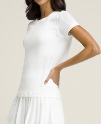 Wilson Kadın W Pro Seamless Tee Tişört Bright White L WW00593511WTAL - Thumbnail