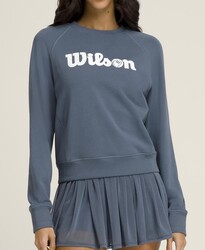 Wilson W Sideline Crew Kadın Sweatshirt - Slate Blue XL WW00136511BUQXL - Thumbnail