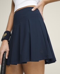 Wilson W Classic Pleated Kadın Tenis Eteği Classic Navy L WW00065331DBCL - Thumbnail